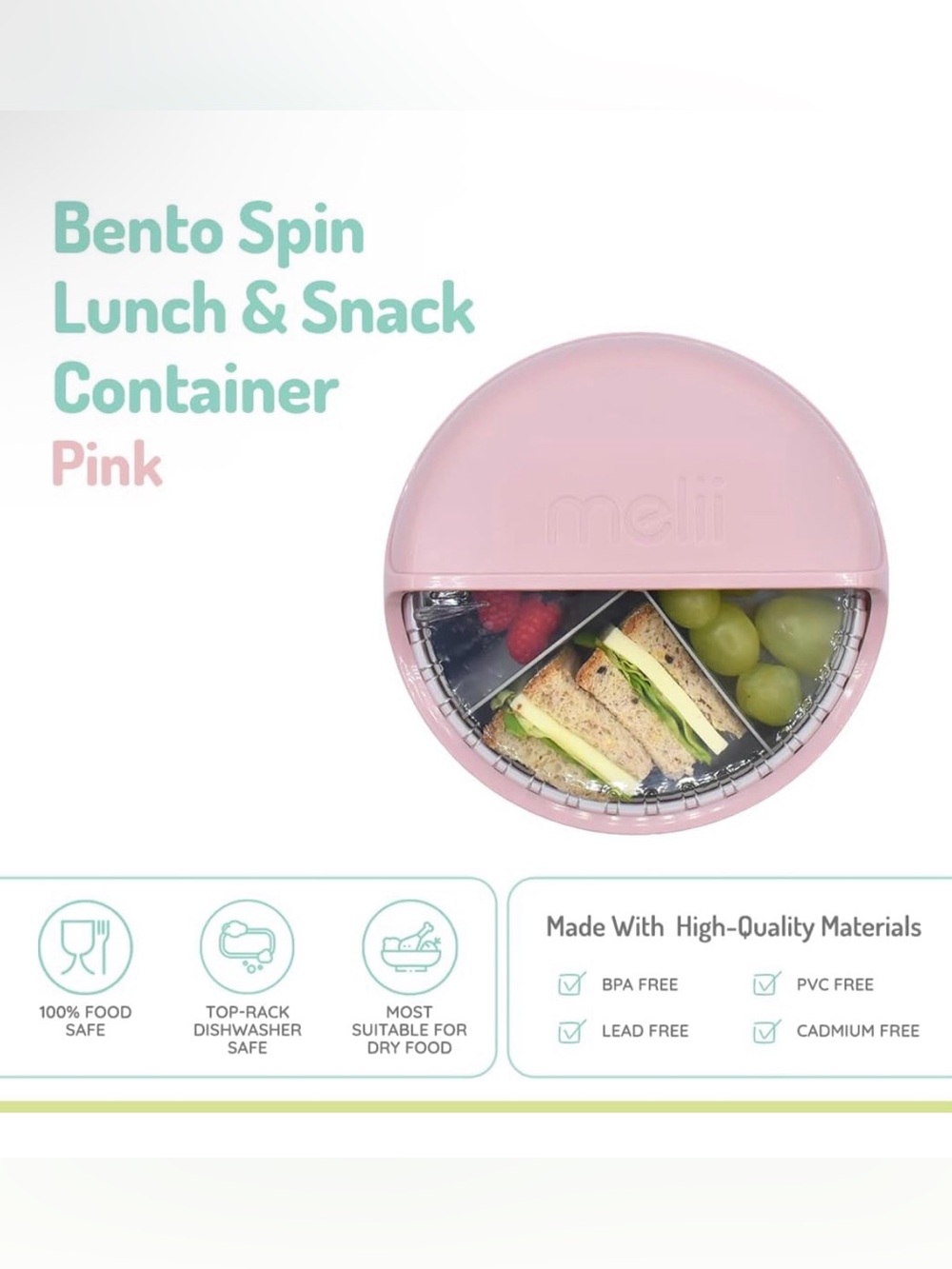 melii Bento Spin Lunch & Snack Container - Picture 4 of 7